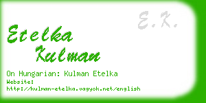 etelka kulman business card